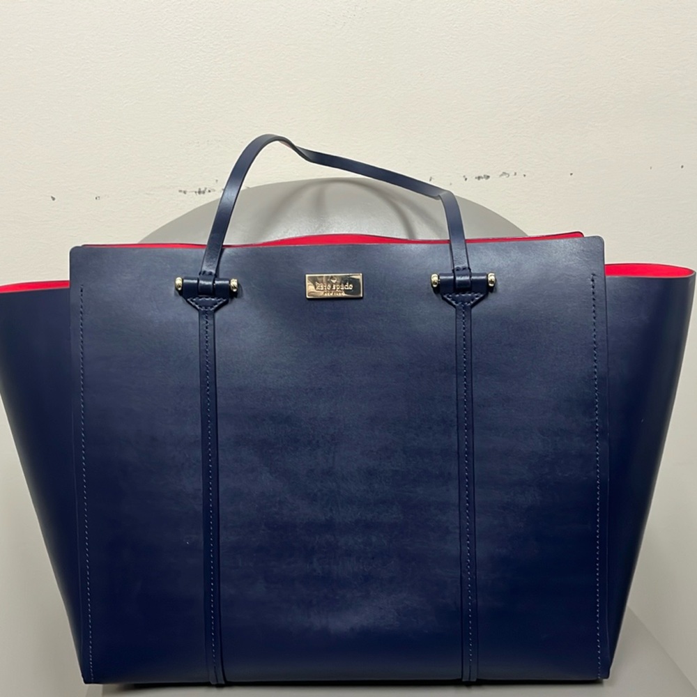 EUC Kate Spade Navy Blue Leather Large Arbour Hill Elodie Tote